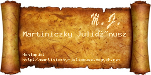 Martiniczky Juliánusz névjegykártya